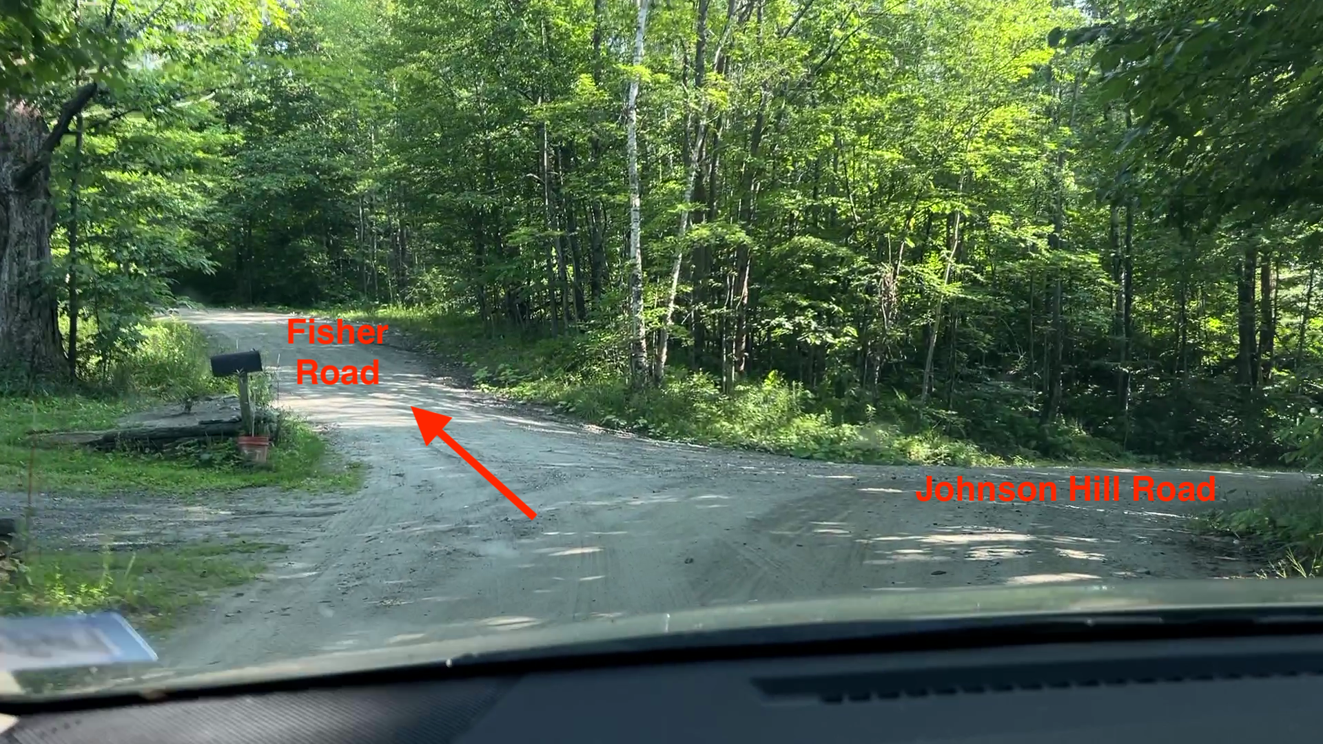 Turn left onto Fisher Road from Johnson Hill Road